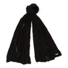 Ralph Lauren Lauren Rib-knit Wool-blend Scarf Black