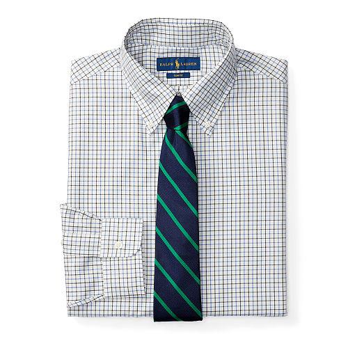 Polo Ralph Lauren Slim-fit Cotton Twill Shirt 1087 Cream/evergreen