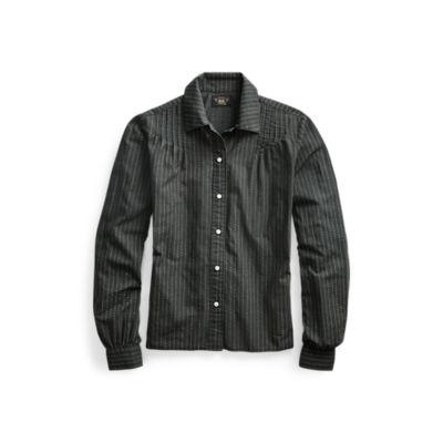 Ralph Lauren Cotton Blouse Rl-150 Sulphur Black/crea