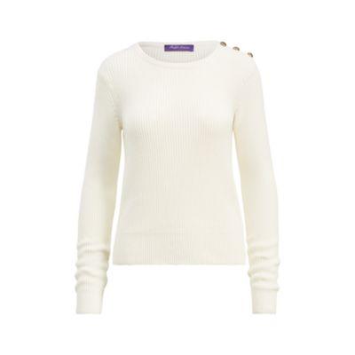 Ralph Lauren Button Cotton-cashmere Sweater Cream