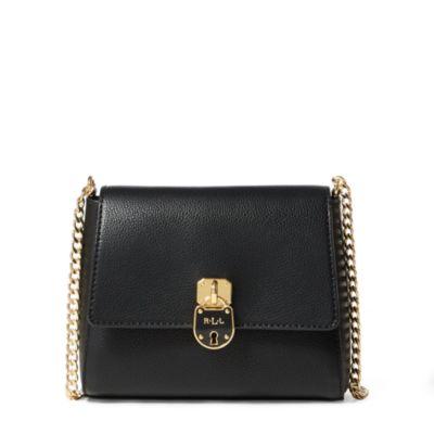 Ralph Lauren Skyler Pebbled Crossbody Bag Black