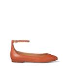 Ralph Lauren Kinsley Leather Ballet Flat Tan