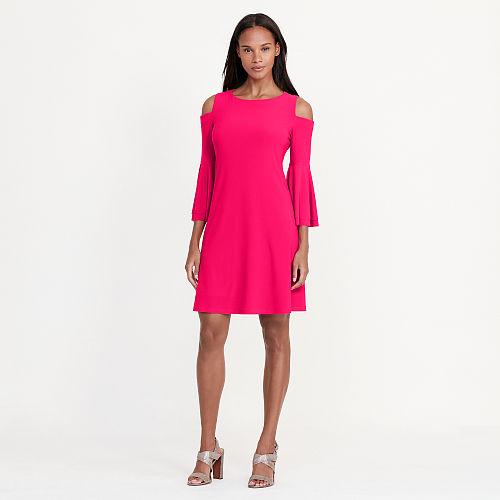 Ralph Lauren Lauren Cutout-shoulder Jersey Dress Pink