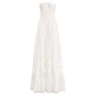 Ralph Lauren Tamia Embroidered Silk Gown Linen White