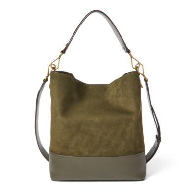Ralph Lauren Nubuck Leather Hobo Bag Loden
