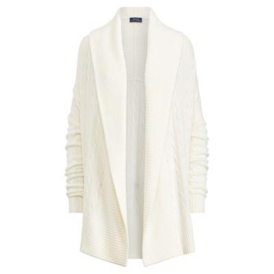 Ralph Lauren Cashmere Shawl Cardigan Collection Cream