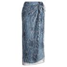 Polo Ralph Lauren Beaded Tulle Wrap Skirt Blue Multi
