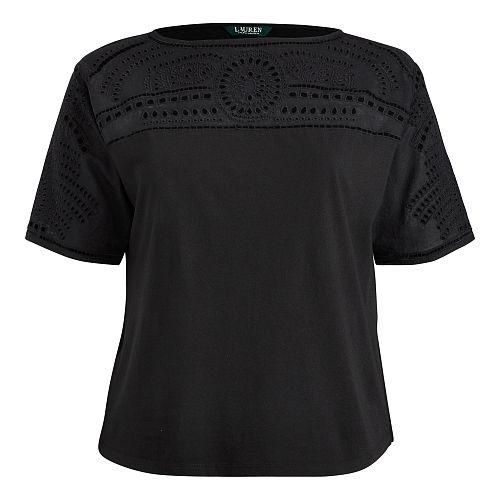 Ralph Lauren Lauren Woman Eyelet-embroidered Jersey Top