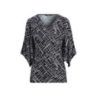 Ralph Lauren Handkerchief Sleeve Jersey Top Black/cream Sp