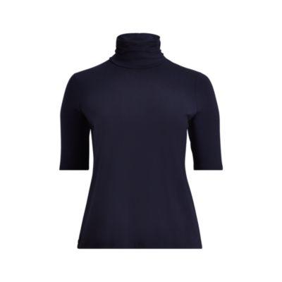 Ralph Lauren Jersey Turtleneck Shirt Rl Navy