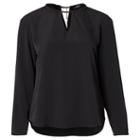 Ralph Lauren Lauren Woman Crepe De Chine Long-sleeve Top Polo Black