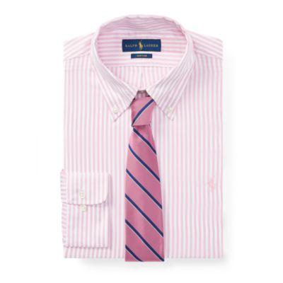 Ralph Lauren Easy Care Classic Fit Shirt 2258b Salmon/white