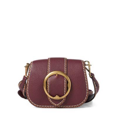 Ralph Lauren Pebbled Leather Lennox Bag Wine