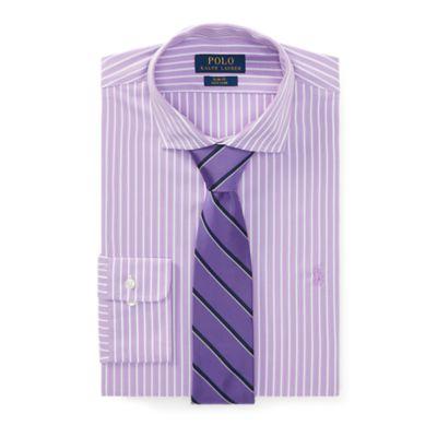 Ralph Lauren Slim Fit Striped Poplin Shirt 2246c Soft Lavender/white