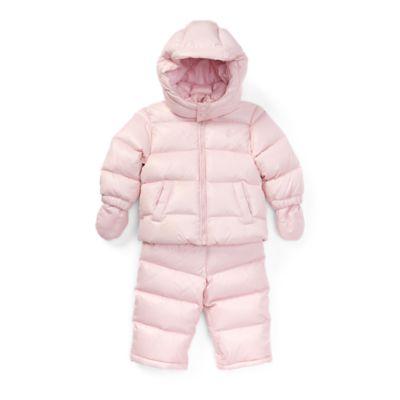 Ralph Lauren Quilted Down Snowsuit Hint Of Pink 9m