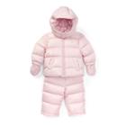 Ralph Lauren Quilted Down Snowsuit Hint Of Pink 9m