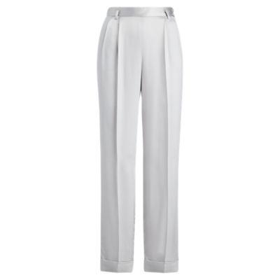 Ralph Lauren Sibyl Charmeuse Pant Silver