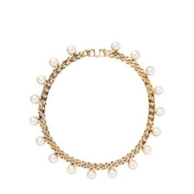 Ralph Lauren Crystal-pearl Chain Necklace Gold/pearl