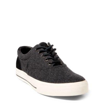 Ralph Lauren Vaughn Flannel Low-top Sneaker Charcoal