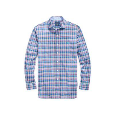 Ralph Lauren Classic Fit Plaid Poplin Shirt Royal/pink