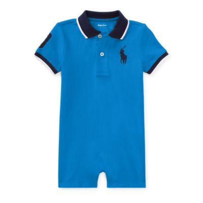 Ralph Lauren Cotton Mesh Polo Shortall Colby Blue 12m