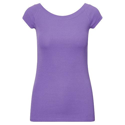 Ralph Lauren Lauren Cotton Off-the-shoulder Tee Deep Lilac