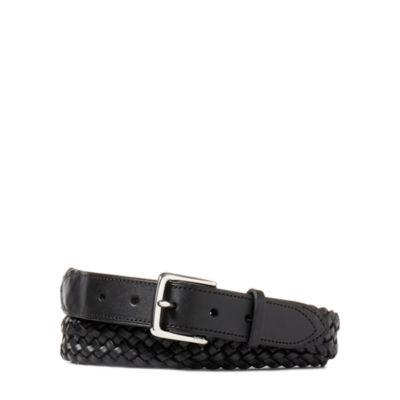 Ralph Lauren Braided Vachetta Leather Belt Black