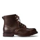 Ralph Lauren Pebbled Leather Boot Dark Brown