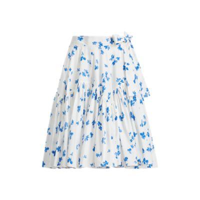 Ralph Lauren Fabian Floral Cotton Skirt Blue Field White Multi