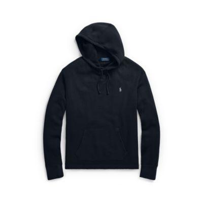 Ralph Lauren Waffle-knit Cotton Hoodie Polo Black 1x Big