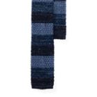 Ralph Lauren Striped Knit Silk-linen Tie Navy/blue