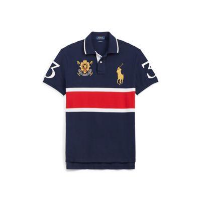 Ralph Lauren Custom Fit Mesh Polo Shirt French Navy Multi