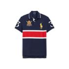 Ralph Lauren Custom Fit Mesh Polo Shirt French Navy Multi