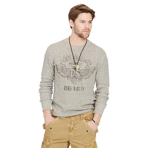 Ralph Lauren Denim & Supply Waffle-knit Cotton Thermal Solstice Grey