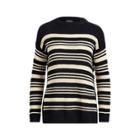 Ralph Lauren Striped Linen Sweater Black/dark Cream