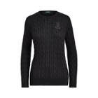 Ralph Lauren Crest Cable-knit Sweater Polo Black