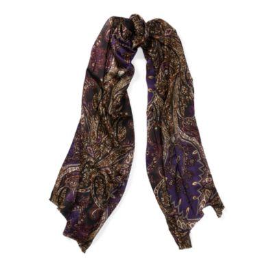 Ralph Lauren Paisley Silk Satin Scarf Black