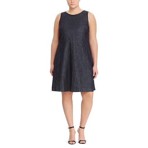 Ralph Lauren Lauren Woman Denim A-line Dress Mineral Blue