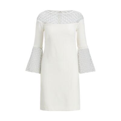 Ralph Lauren Crochet Lace-trim Crepe Dress White/lauren White