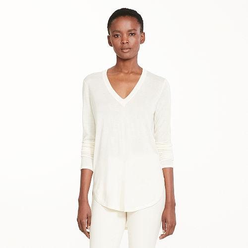 Ralph Lauren Lauren Silk-blend V-neck Sweater Antique Ivory