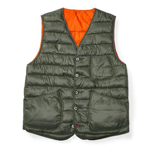 Ralph Lauren Rrl Reversible Braley Down Vest Sumac Green