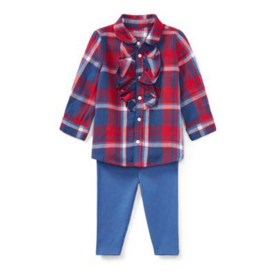 Ralph Lauren Plaid Top & Legging Set Red Multi 6m