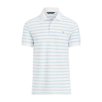 Ralph Lauren Custom Slim Performance Polo White/austin Blue/celadon