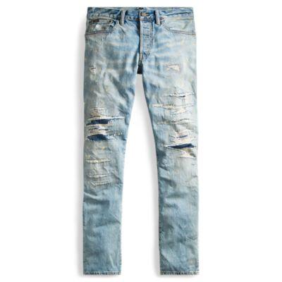 Ralph Lauren Sullivan Slim Distressed Jean Driggs Repaired