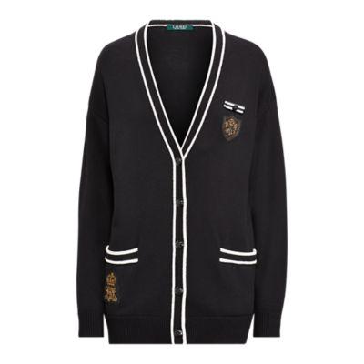 Ralph Lauren Bullion-patch Cardigan Polo Black/cream