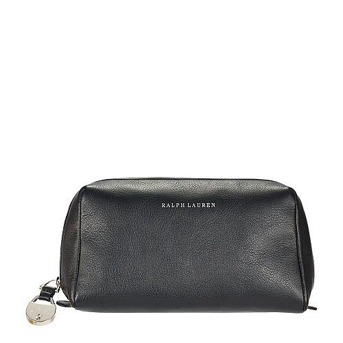 Ralph Lauren Nappa Leather Cosmetic Pouch Black
