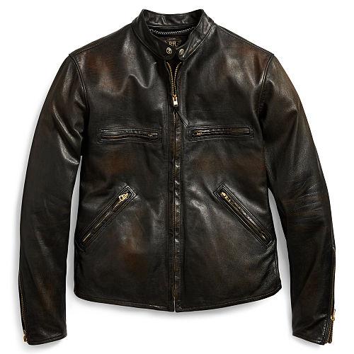 Ralph Lauren Rrl Slim Fit Leather Jacket