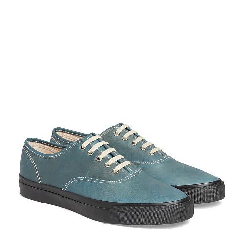 Ralph Lauren Rrl New Norfolk Leather Sneaker True Indigo