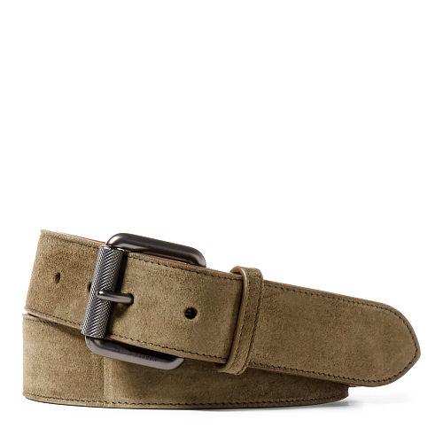 Ralph Lauren Suede Roller-buckle Belt Sahara Olive
