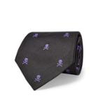 Ralph Lauren Skull-and-crossbones Repp Tie Black/purple
